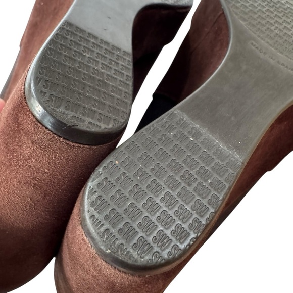 Stuart Weitzman Suede Hiyola Wedge Booties Ankle Boots Brown size 8 - Picture 8 of 11